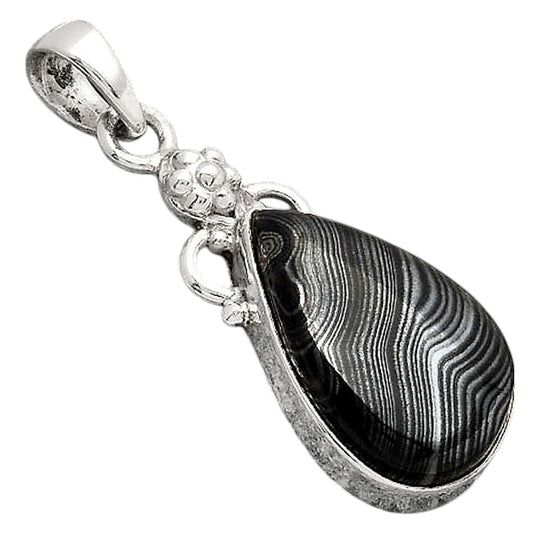 Crown Of Silver Psilomelane - Black Malachite Pendant P-1220 SDP154758