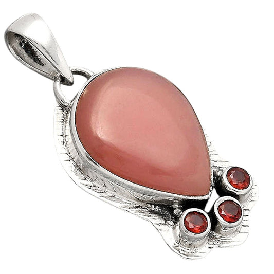 Guava Quartz - Brazil and Garnet Pendant P-1523 SDP154781