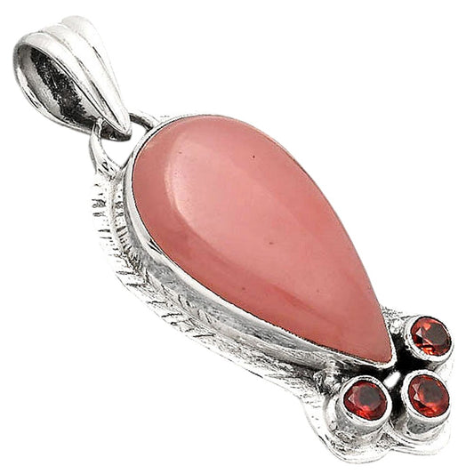 Guava Quartz - Brazil and Garnet Pendant P-1523 SDP154785