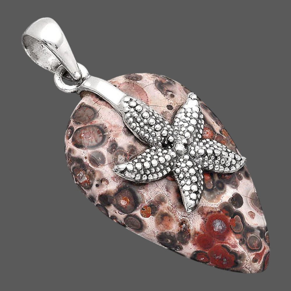 Starfish - Leopard Skin Jasper Pendant P-1505 SDP154814