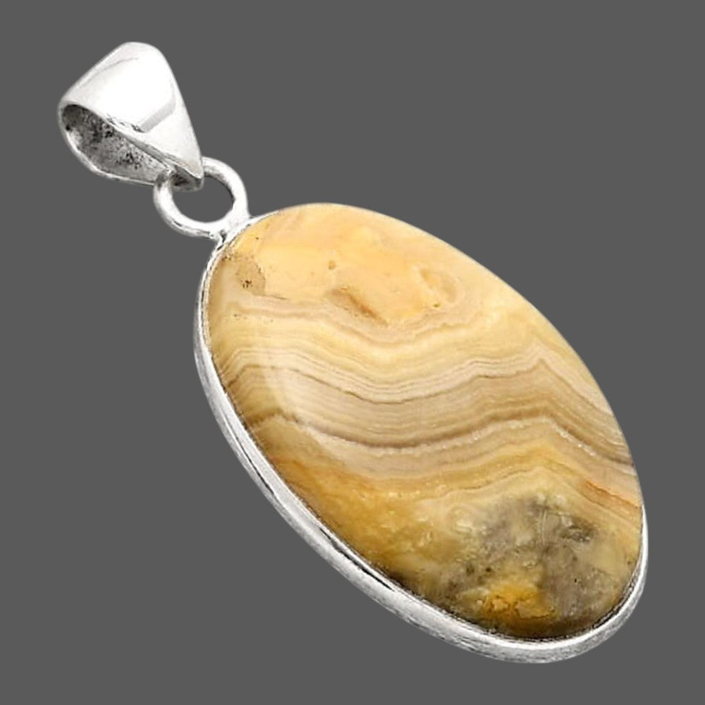 Natural Laguna Lace Agate - Mexican Pendant P-1001 SDP154846