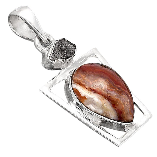 Laguna Lace Agate and Herkimer Diamond Pendant P-1502 SDP154877