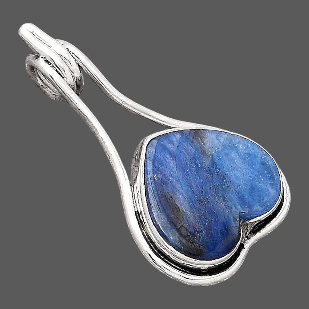 Heart Natural Dumortierite Quartz Pendant P-1590 SDP154884