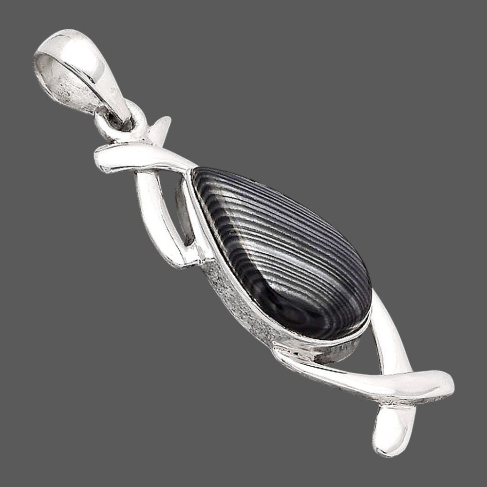 Crown Of Silver Psilomelane - Black Malachite Pendant P-1428 SDP154899