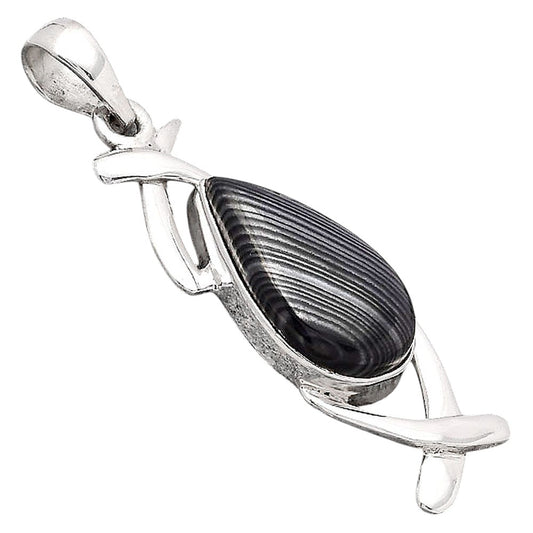 Crown Of Silver Psilomelane - Black Malachite Pendant P-1428 SDP154899