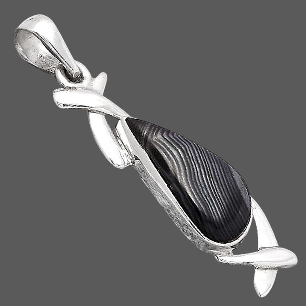 Crown Of Silver Psilomelane - Black Malachite Pendant P-1428 SDP154908