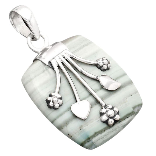 Floral - Natural Saturn Chalcedony Pendant P-1647 SDP154924