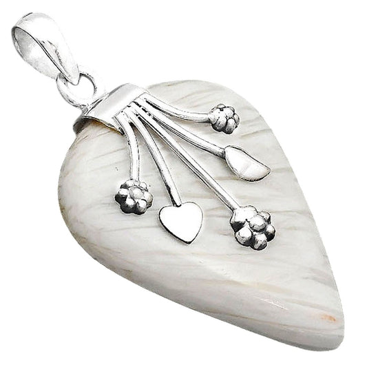 Floral - Natural White Scolecite Pendant P-1647 SDP154927