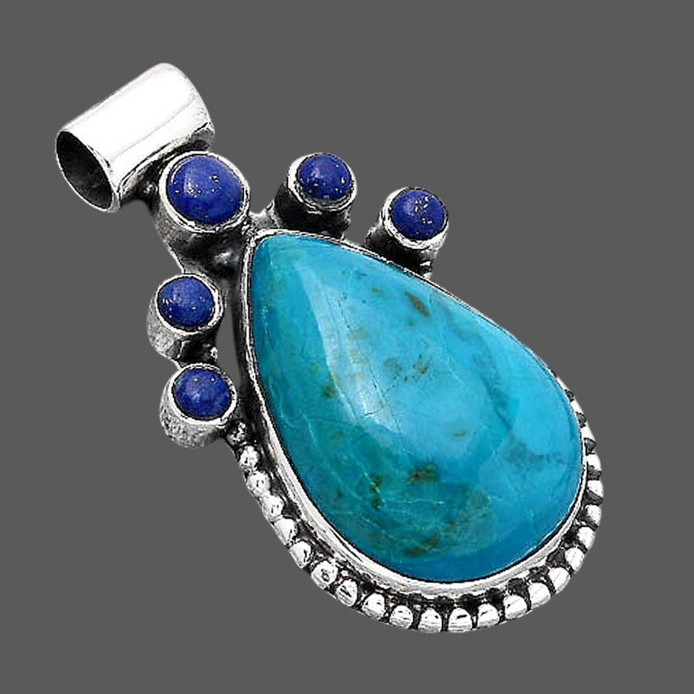 Natural Peruvian Opalina and Lapis Pendant P-1519 SDP154953