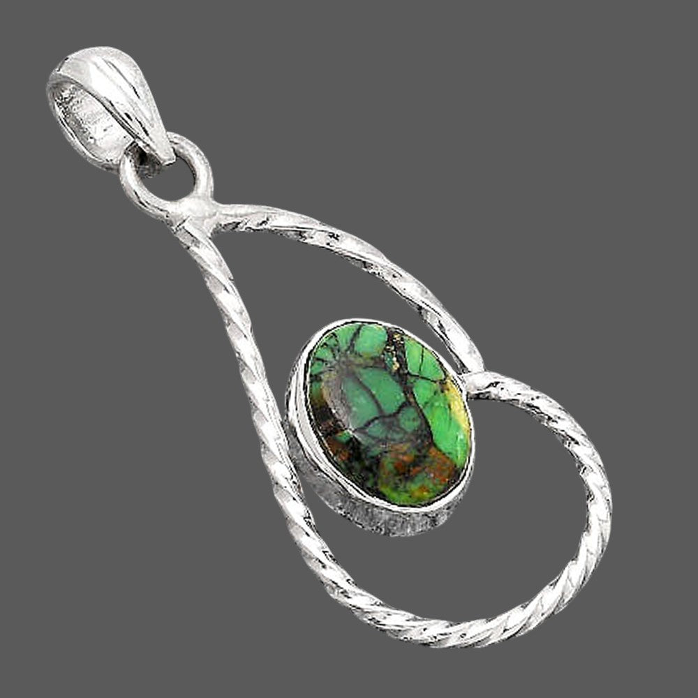 Natural Green Matrix Turquoise Pendant P-1003 SDP154972