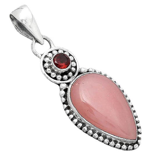 Guava Quartz - Brazil and Garnet Pendant P-1500 SDP155042