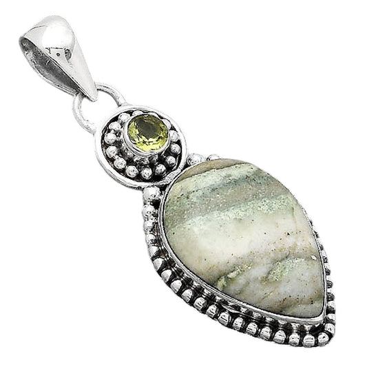 Natural Saturn Chalcedony and Peridot Pendant P-1500 SDP155043