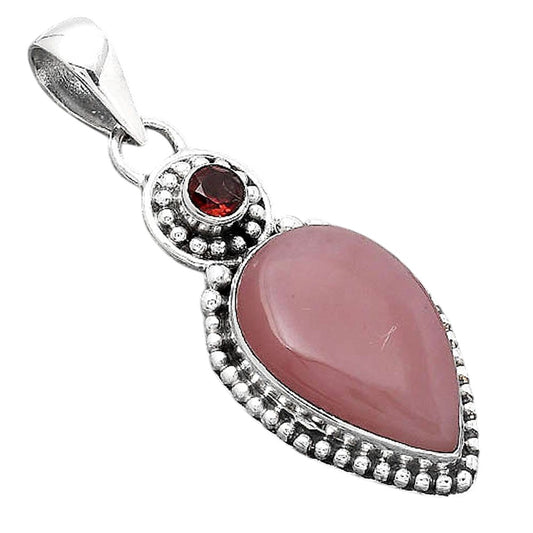 Guava Quartz - Brazil and Garnet Pendant P-1500 SDP155046