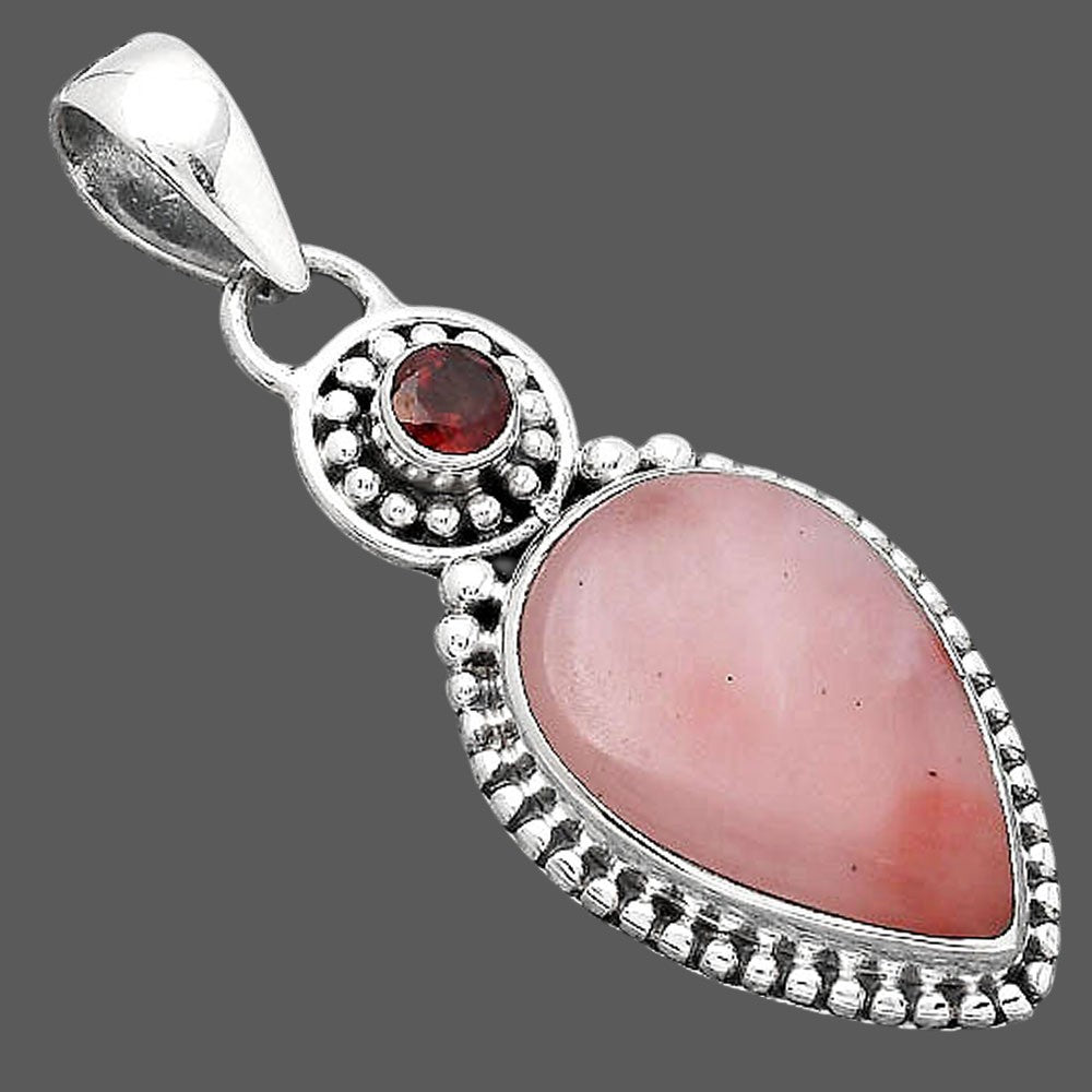 Guava Quartz - Brazil and Garnet Pendant P-1500 SDP155047