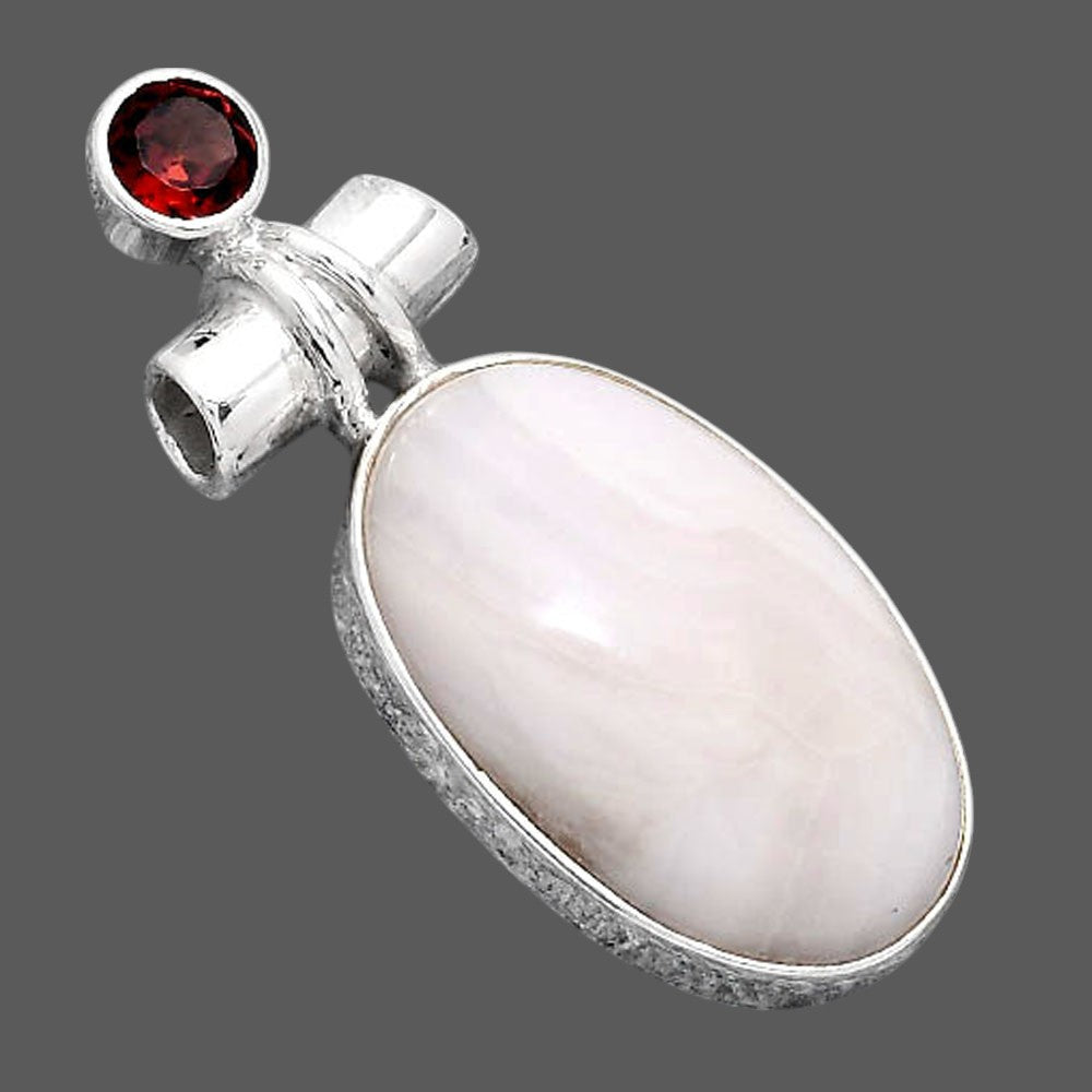 Natural Pink Aragonite and Garnet Pendant P-1159 SDP155129