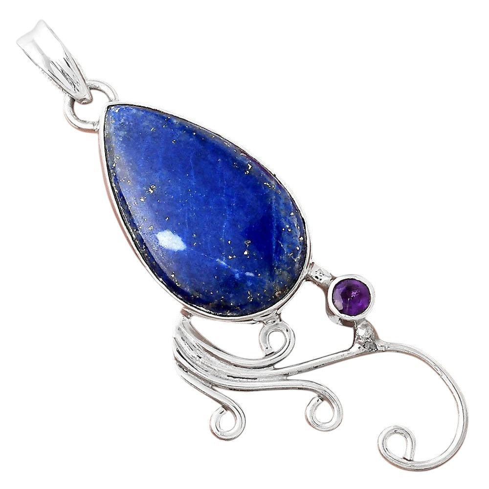 Lapis - Afghanistan and Amethyst Pendant P-1007 SDP155208