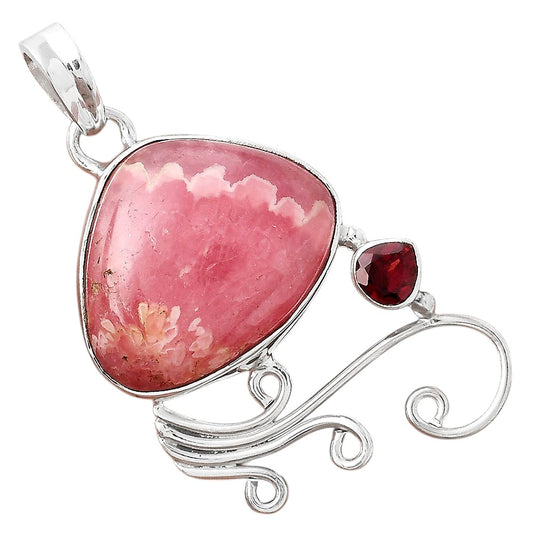 Rhodochrosite Argentina and Garnet Pendant P-1007 SDP155209