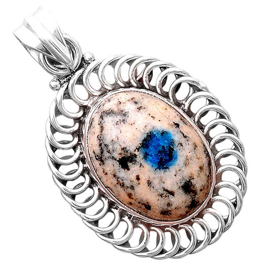 Natural K2 Blue - Azurite In Quartz Pendant P-1476 SDP155271