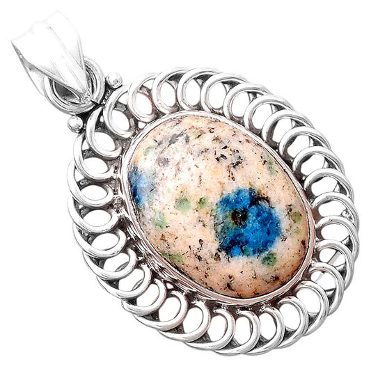 Natural K2 Blue - Azurite In Quartz Pendant P-1476 SDP155278