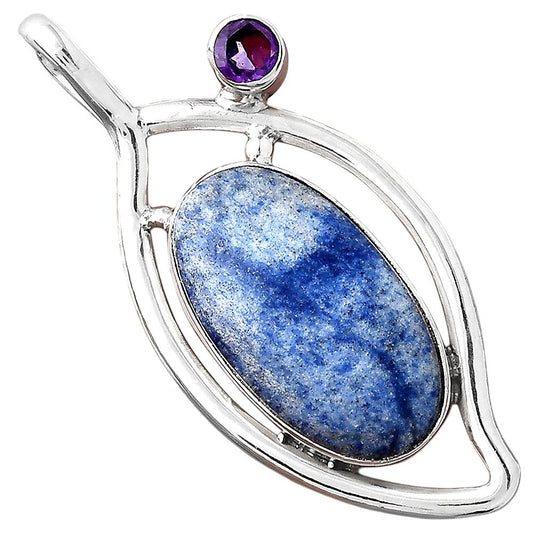 Dumortierite Quartz and Amethyst Pendant P-1640 SDP155351