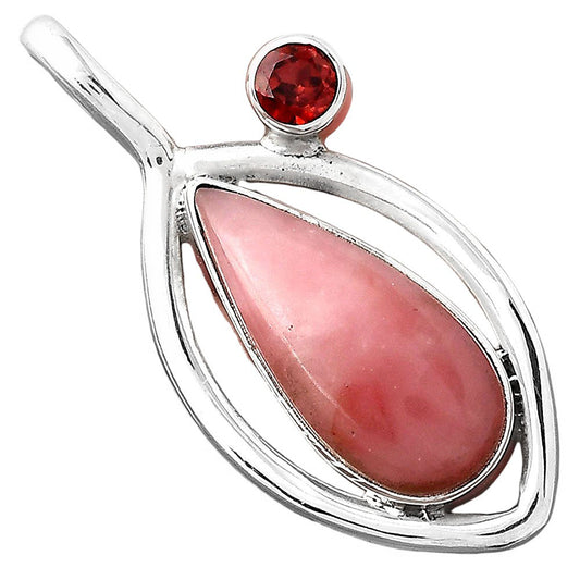 Guava Quartz - Brazil and Garnet Pendant P-1640 SDP155358