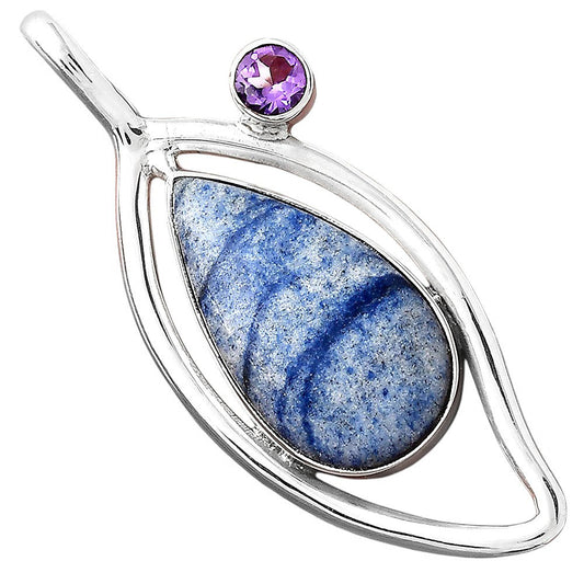 Dumortierite Quartz and Amethyst Pendant P-1640 SDP155359
