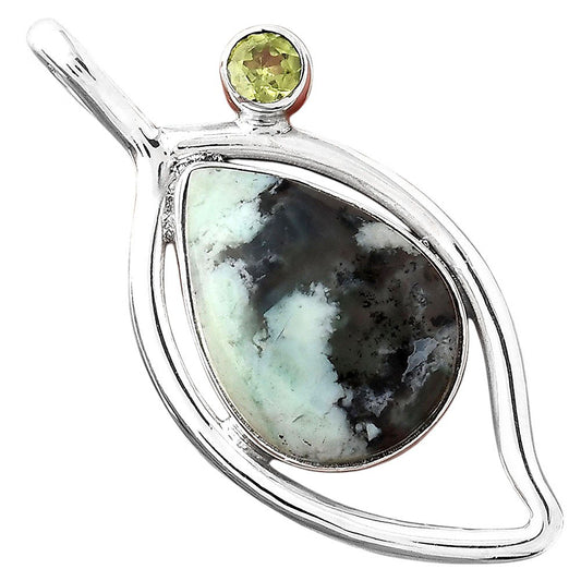 Dendritic Chrysoprase Africa and Peridot Pendant P-1640 SDP155365