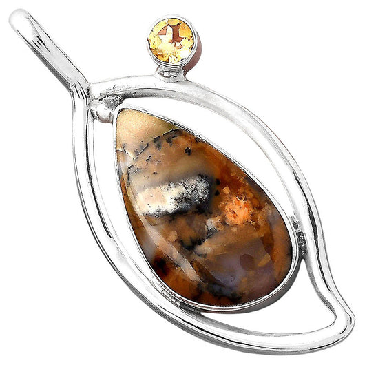 Natural Amethyst Sage Agate and Citrine Pendant P-1640 SDP155367