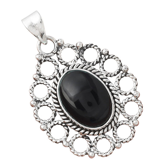 Natural Black Onyx - Brazil Pendant P-1009 SDP155424