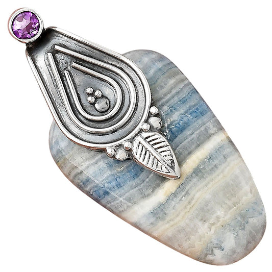 Blue Scheelite - Turkey and Amethyst Pendant P-1584 SDP155477