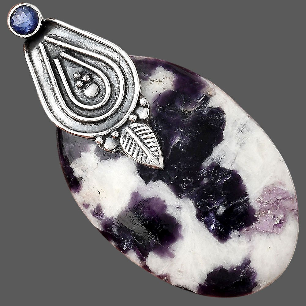 Natural Morado Jasper and Amethyst Pendant P-1584 SDP155480