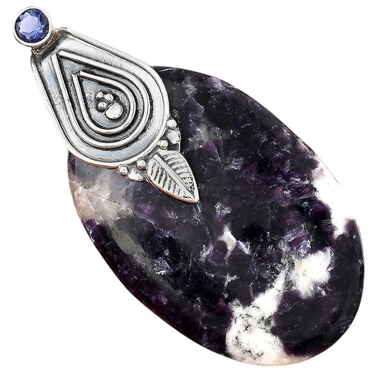 Natural Morado Jasper and Iolite Pendant P-1584 SDP155482