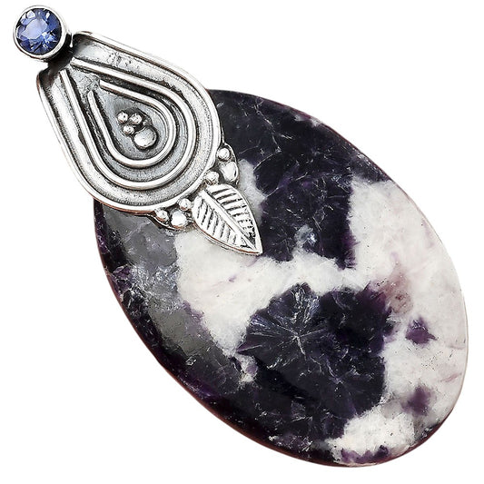 Natural Morado Jasper and Iolite Pendant P-1584 SDP155484