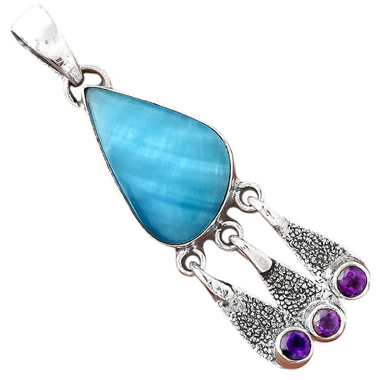 Natural Smithsonite and Amethyst Pendant P-1468 SDP155491
