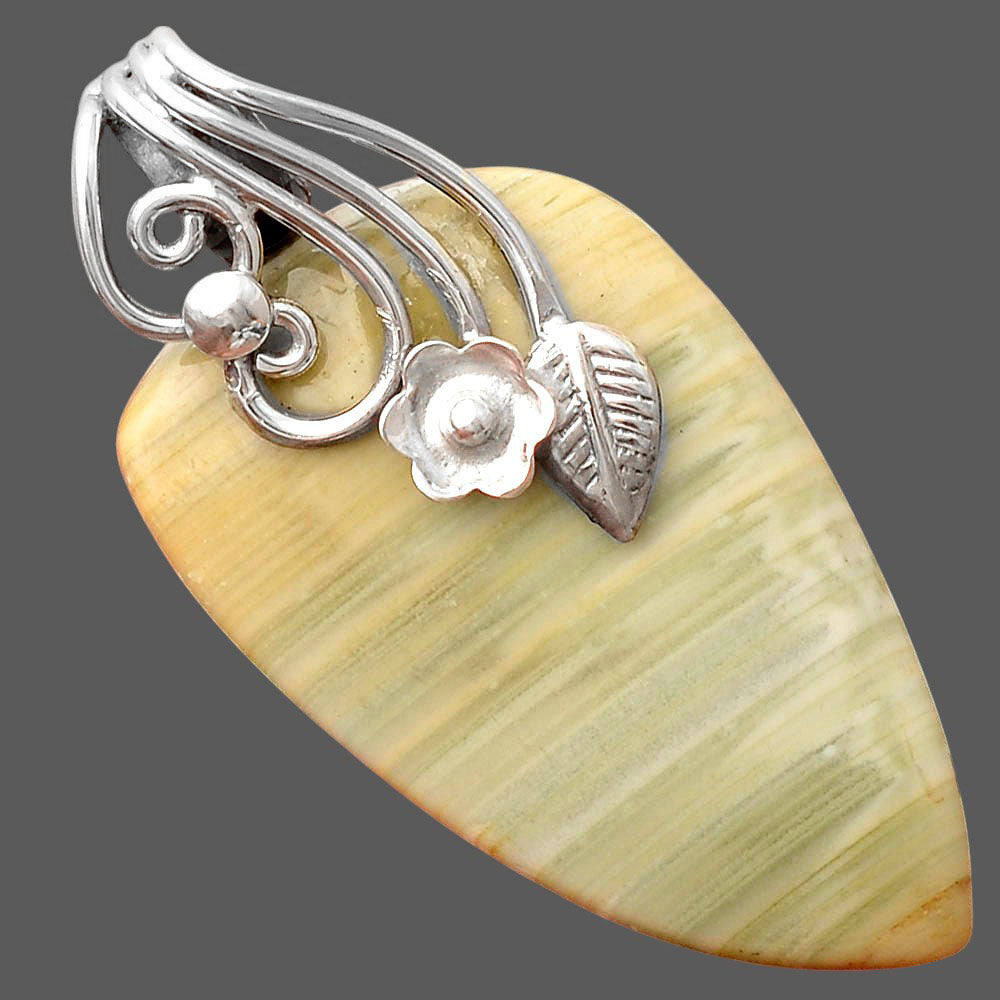 Floral - Natural Saturn Chalcedony Pendant P-1581 SDP155506