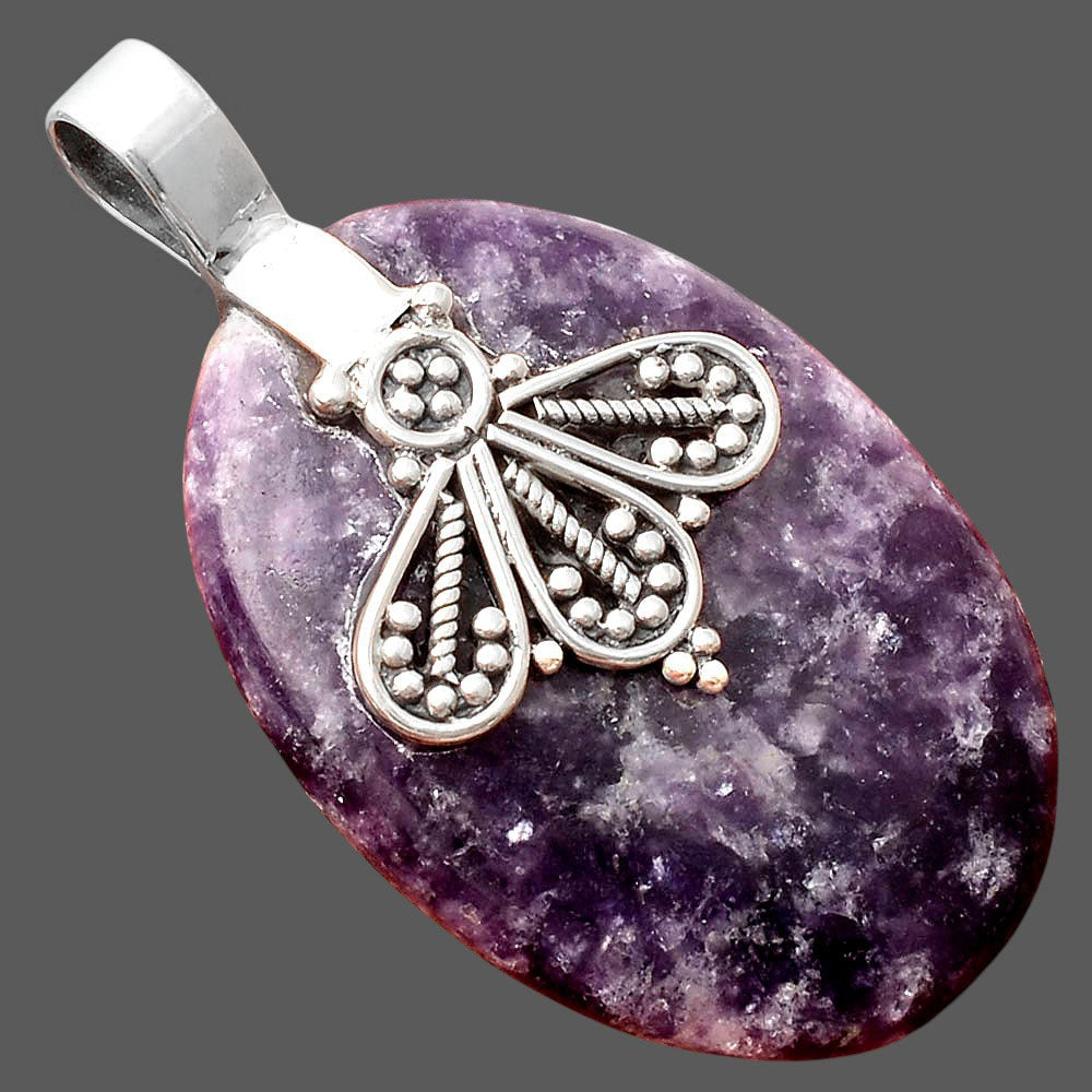 Natural Purple Lepidolite Pendant P-1469 SDP155510