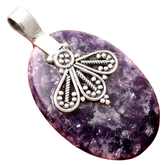 Natural Purple Lepidolite Pendant P-1469 SDP155510
