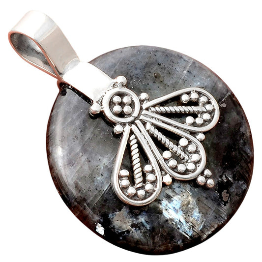 Larvikite Stone - Black Moonstone Pendant P-1469 SDP155513