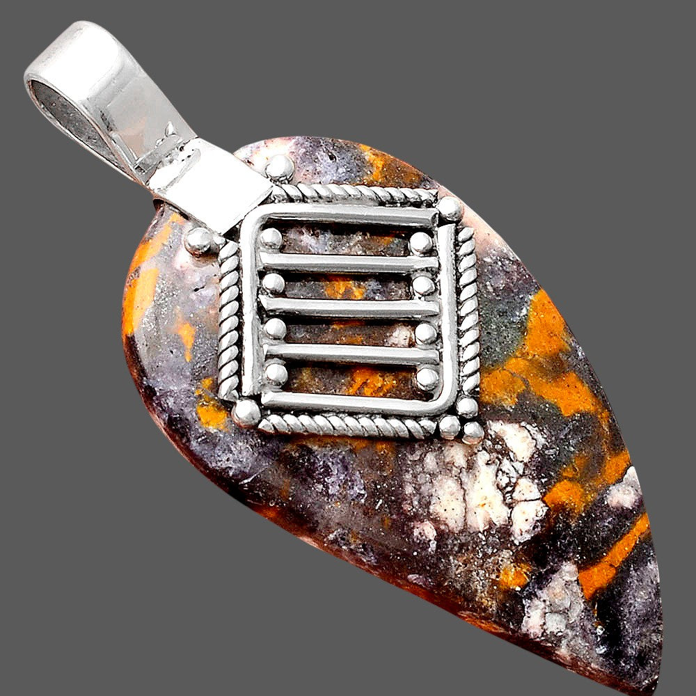 Natural Indian Blanket Jasper Pendant P-1462 SDP155543