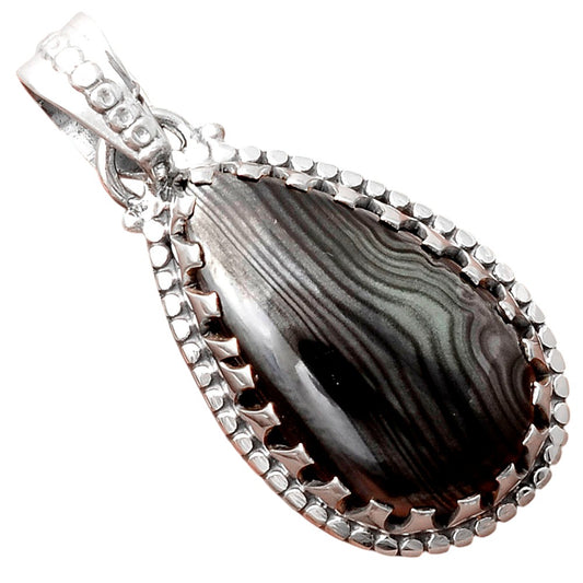 Crown Of Silver Psilomelane - Black Malachite Pendant P-1512 SDP155551