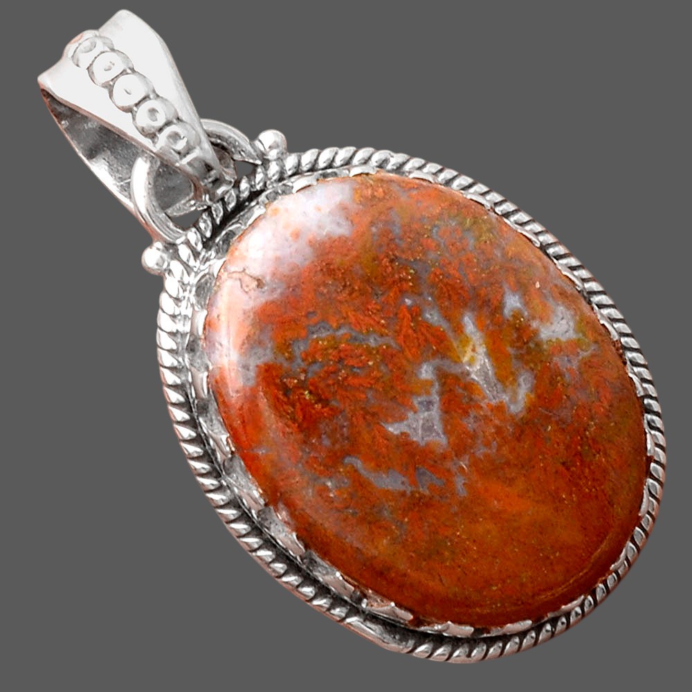 Natural Red Moss Agate Pendant P-1515 SDP155561