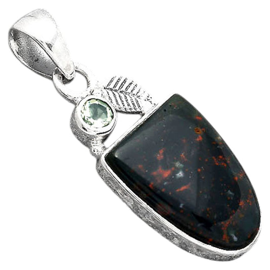 Blood Stone - India and Prasiolite Pendant P-1652 SDP155582