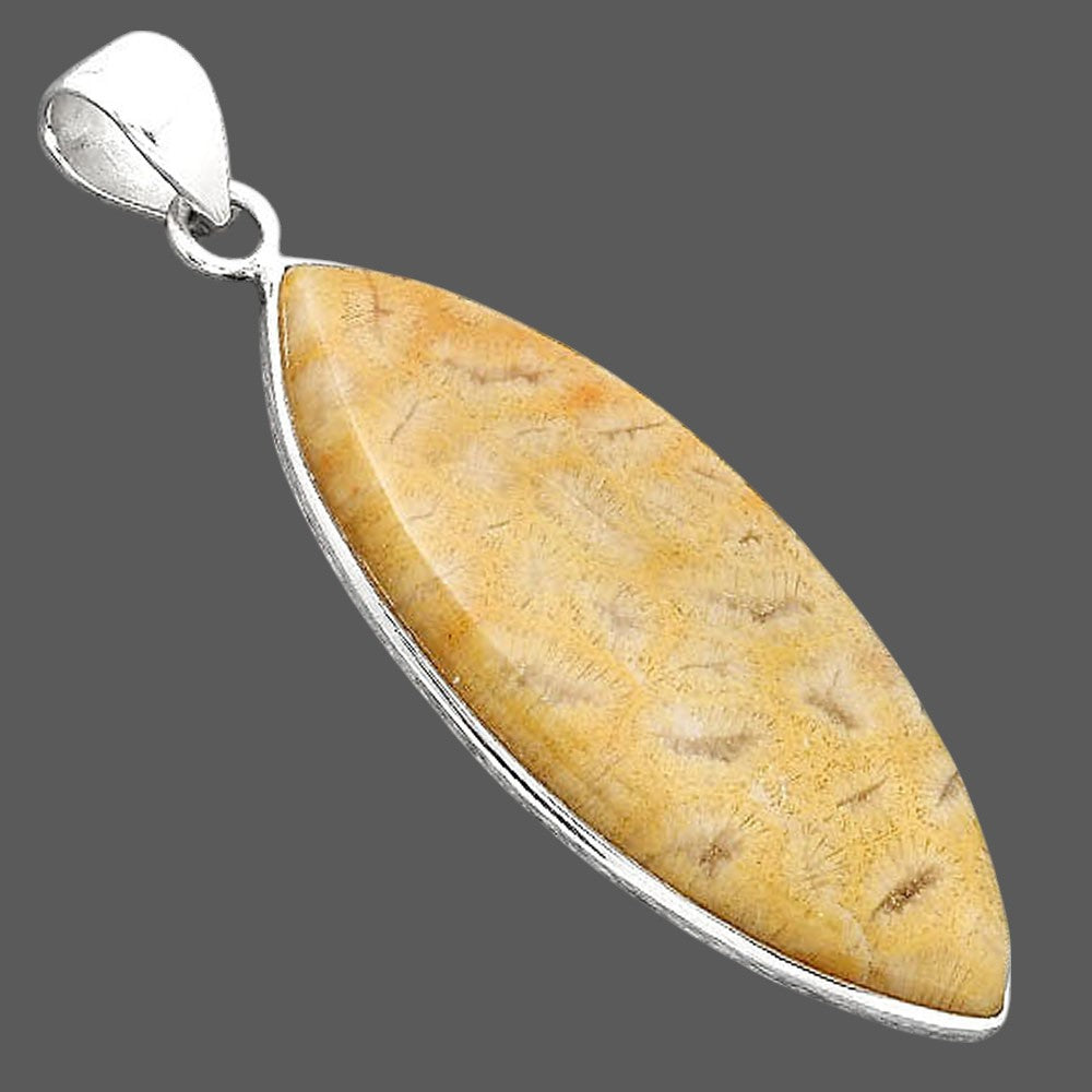 Natural Ant Fossil Coral Pendant P-1001 SDP155600