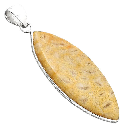 Natural Ant Fossil Coral Pendant P-1001 SDP155600