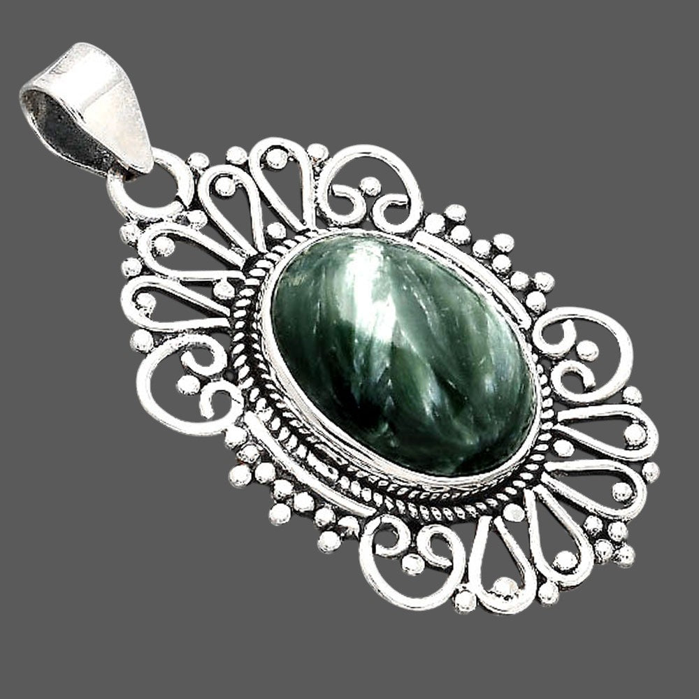 Natural Russian Seraphinite Pendant P-1540 SDP155634
