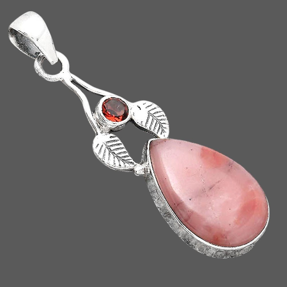 Guava Quartz - Brazil and Garnet Pendant P-1416 SDP155640