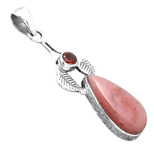 Guava Quartz - Brazil and Garnet Pendant P-1416 SDP155641