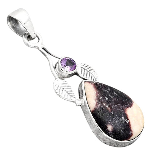 Indian Blanket Jasper and Amethyst Pendant P-1416 SDP155642