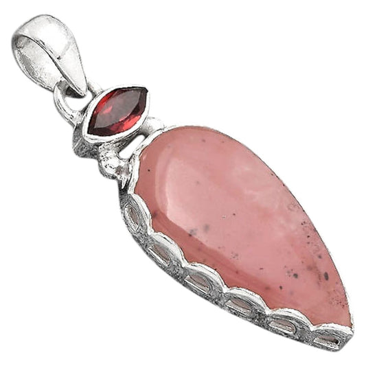 Guava Quartz - Brazil and Garnet Pendant P-1637 SDP155745