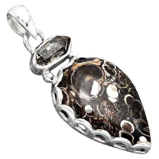 Turtella Jasper and Herkimer Diamond Pendant P-1637 SDP155748
